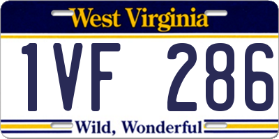 WV license plate 1VF286