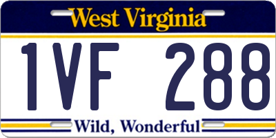 WV license plate 1VF288