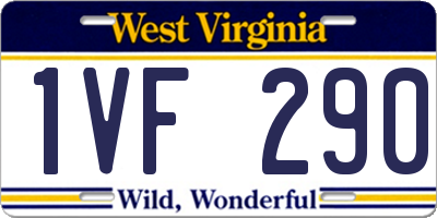 WV license plate 1VF290