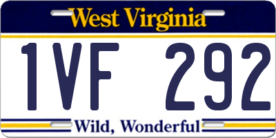 WV license plate 1VF292