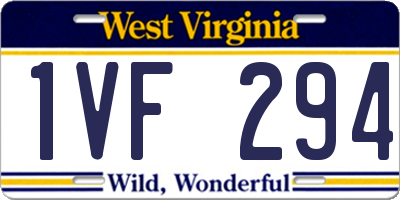 WV license plate 1VF294