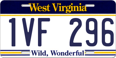 WV license plate 1VF296