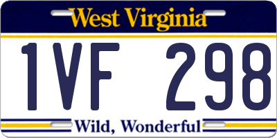 WV license plate 1VF298