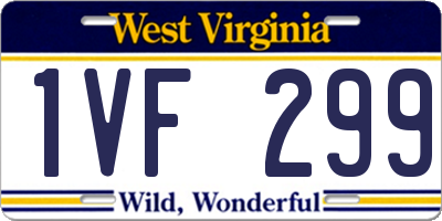 WV license plate 1VF299