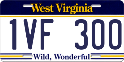 WV license plate 1VF300