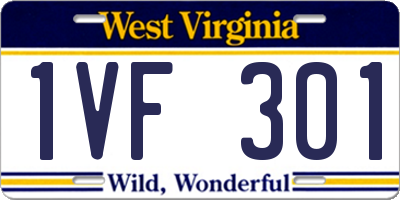 WV license plate 1VF301