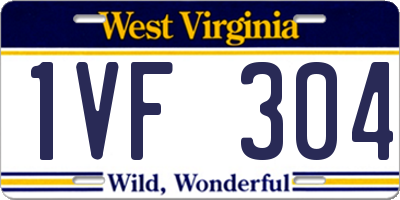 WV license plate 1VF304