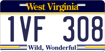 WV license plate 1VF308