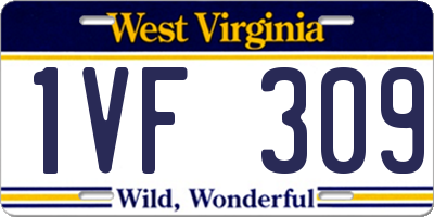 WV license plate 1VF309
