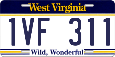 WV license plate 1VF311