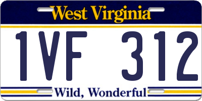 WV license plate 1VF312