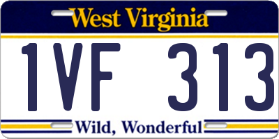 WV license plate 1VF313