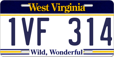 WV license plate 1VF314