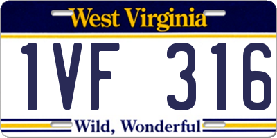 WV license plate 1VF316