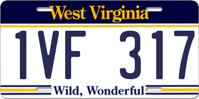 WV license plate 1VF317