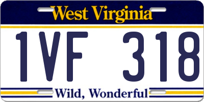 WV license plate 1VF318