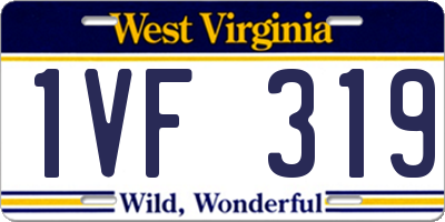 WV license plate 1VF319