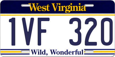 WV license plate 1VF320