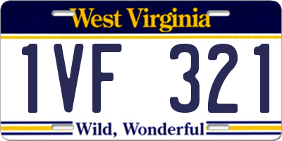WV license plate 1VF321
