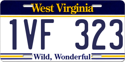 WV license plate 1VF323