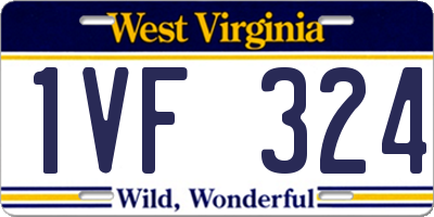 WV license plate 1VF324