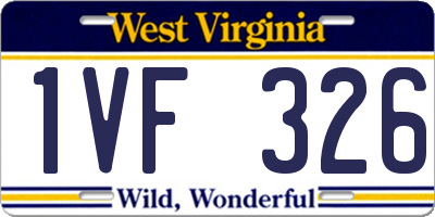 WV license plate 1VF326