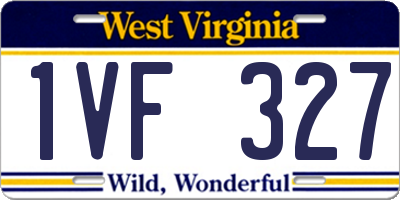 WV license plate 1VF327