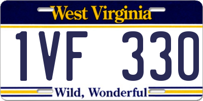 WV license plate 1VF330
