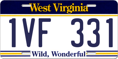 WV license plate 1VF331