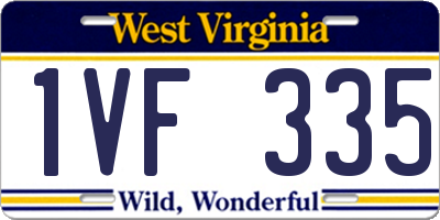 WV license plate 1VF335