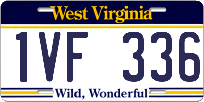 WV license plate 1VF336