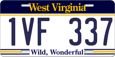WV license plate 1VF337