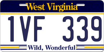 WV license plate 1VF339