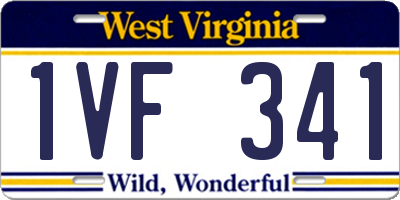 WV license plate 1VF341