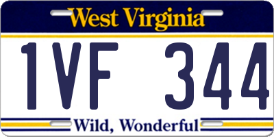 WV license plate 1VF344