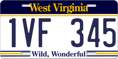 WV license plate 1VF345