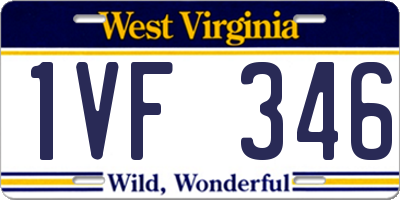 WV license plate 1VF346