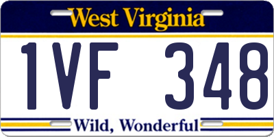 WV license plate 1VF348