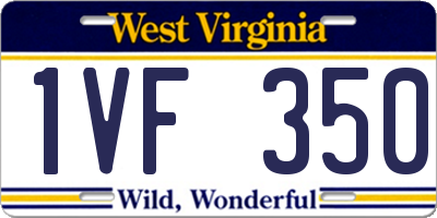 WV license plate 1VF350