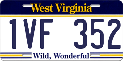 WV license plate 1VF352