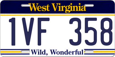 WV license plate 1VF358