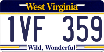WV license plate 1VF359