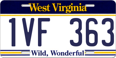 WV license plate 1VF363