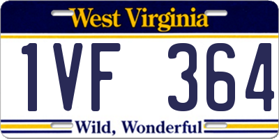 WV license plate 1VF364