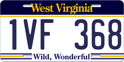 WV license plate 1VF368
