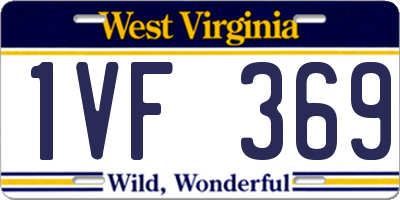 WV license plate 1VF369