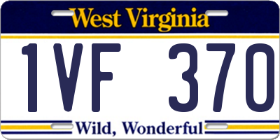 WV license plate 1VF370