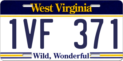 WV license plate 1VF371