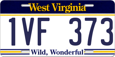 WV license plate 1VF373