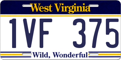 WV license plate 1VF375